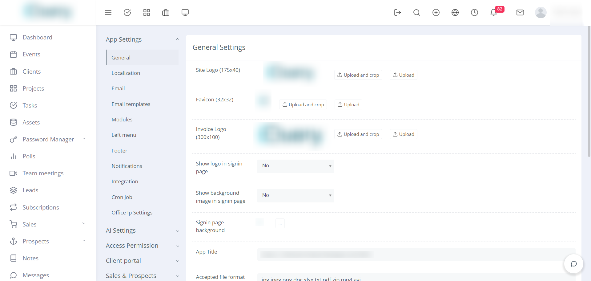 Be-Spoke Apps interface screenshot